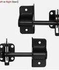 Heavy‑Duty Self‑Locking Automatic Gate Latch, Black Security Hardware for Wood and Metal Yard & Garden Fences, dual installation options