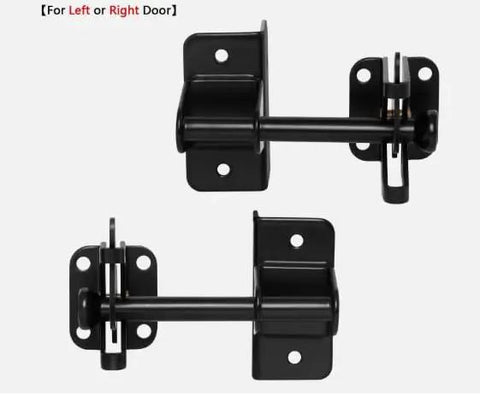 Heavy‑Duty Self‑Locking Automatic Gate Latch, Black Security Hardware for Wood and Metal Yard & Garden Fences, dual installation options