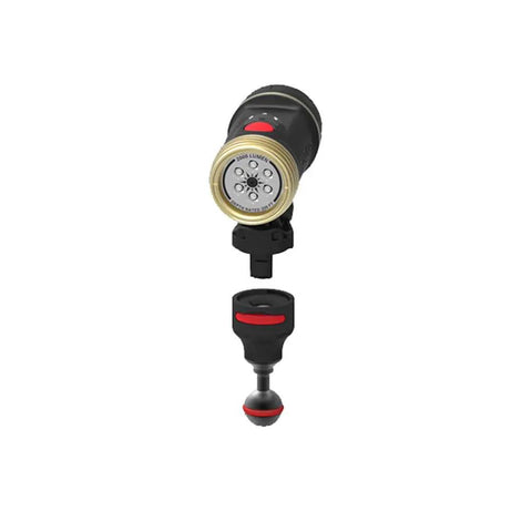 Flex Connect Ball Joint Adapter for Sea Dragon Underwater Lights 1 inch and 25mm Mount in black with ball end connector