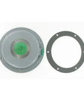 Oil Fill 6 Bolt Hubcap With 7.34 Inch Outer Diameter Bearing Cap Seal 1670 For Ford And Freightliner Trucks top view with gasket