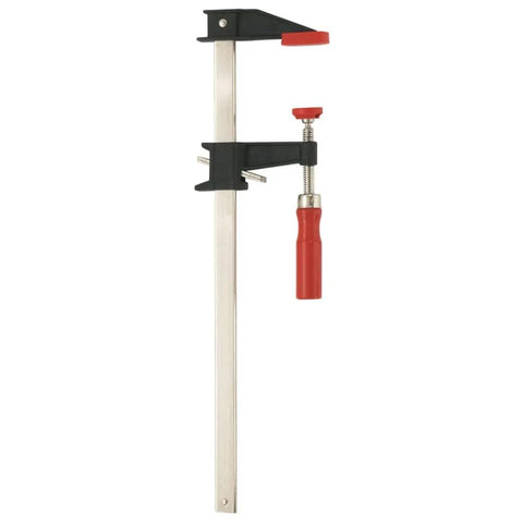 Clutch Style Bar Clamps 24 Inch 600 Pound Capacity Ergonomic Handle Non Marring Pads Durable Cast Iron Jaws Serrated Rail Workhorse Tool