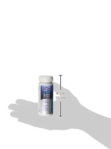 Six Way Pool Water Test Strips For Rapid Chemical Readings With Seamless App Sync To Keep Your Backyard Hangout Sparkling All Summer Long Without Any Headaches Or Sticker Shock From Costly Store Visits in a hand for size reference.