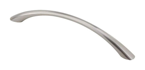 Transitional Tapered Curved Arch Drawer Handle Pull In Satin Nickel Finish 128mm Center to Center 5-1/16 Inches Cabinet Hardware
