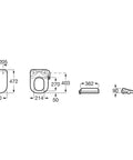 Dimensions diagram of Next Level Bidet Toilet Seat Featuring Dual Warm Water Spray Plus Quick Air Dry Fan, Sleek White Finish.