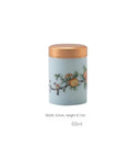 Top Tier Ceramic Food Storage Jars Set Of Twelve With Airtight Snap Lids For Spices Tea And Coffee Beans, 65ml jar with decorative design.