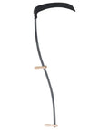 "Durable Ergonomic Scythe With 57 Point One Inch Reach In Black Matte Finish Stainless Steel And Wood Handle Built For Gardeners"