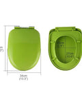 Top Tier White Slow Close Toilet Seat And Lid For U Shaped Bathrooms, dimensions showing size, color, and design features.