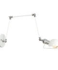 Top Shelf Heavy Duty Metal Swing Arm Wall Sconce Featuring Smooth Adjustable E27 Bulb Socket For Modern Bedrooms And Hallways Classic Bronze White Look Nails Your Decor Vibe Every Single Time, showing adjustable white metal design.