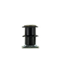 Front view of Double Star Threaded Caster Insert In Heat Treated Steel For 3/4 Inch Square 16-18 Gauge Tubing With Deep Setting 5/16-18 Thread