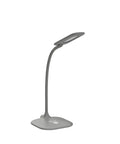 Soft Touch LED Desk Lamp With 3 Brightness Levels And 450 Lumens, gray touch-sensitive lamp with flexible neck for dorm or office use.