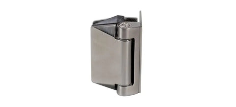 Polaris 125 Series Soft Close Gate Hinge Pair In Brushed Stainless Wall Mount Heavy Duty Gate Hardware With Smooth Closing NATA