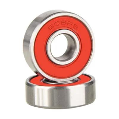 Mlxkell 608-2RS ball bearings, bearing steel, red rubber-sealed, miniature deep groove, 8x22x7 mm, bearings visible