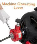 Smooth Operator 75 Foot Electric Drain Cleaner Machine Featuring Auto Feed Sewer Snake Auger control lever detail with cable.