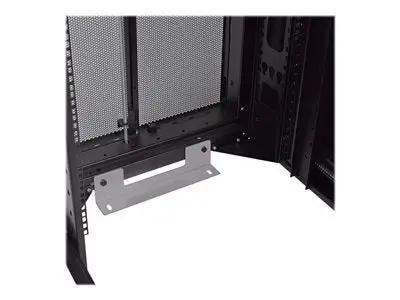 Interior view of SR42UB rack enclosure with SR42SIDE SmartRack access panel, showing heavy duty metal construction and key lock latch.