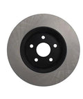 Front view of Centric Premium brake rotor with black center hub and five lug holes