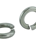 Two stainless steel #10 split lock washers (18-8) shown for fastening applications