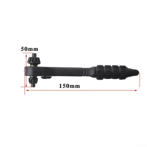 Versatile 2-In-1 Drill Chuck Key With Integrated Ratchet And 12.5Mm Square Drive Socket Wrench For Lightning Fast Bit Swaps and Effortless Forward Reverse Switching Without Breaking A Sweat Black Finish side view with dimensions 150mm length and 50mm width.