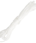 White rope for securing Sun Shade Sail 10x20 Cream Rectangle Canopy Cover For Patio Or Yard 95 Percent UV Block Permeable Breathable HDPE.