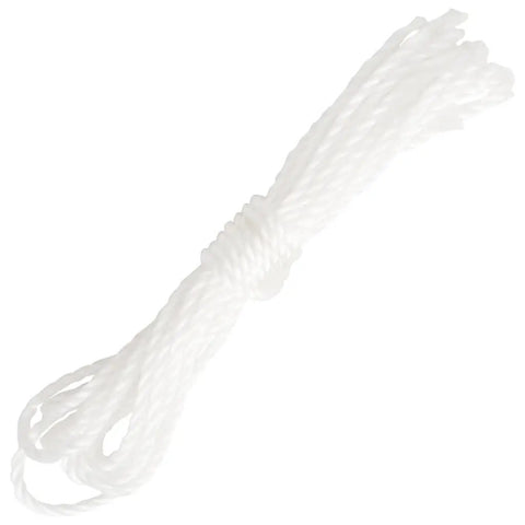 White rope for securing Sun Shade Sail 10x20 Cream Rectangle Canopy Cover For Patio Or Yard 95 Percent UV Block Permeable Breathable HDPE.