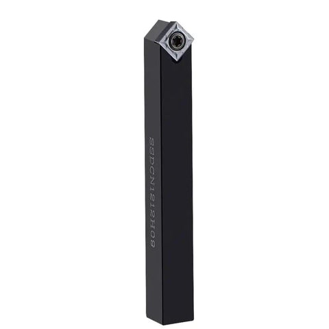 External Turning Tool Holder With 10 Pcs SCMT Carbide Inserts For CNC Lathe Cutting in black aluminum, side view