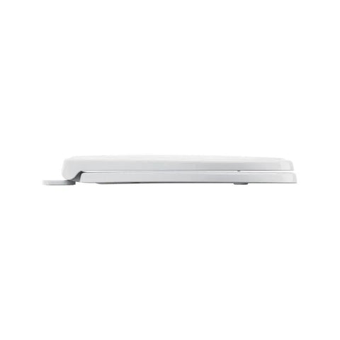 Side view of the Traditional Luxury Elongated Toilet Seat With No Slam Soft Close, Quiet-Close Hinges, Antimicrobial EverClean Surface