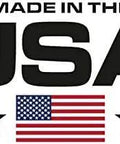 Made in the USA logo featuring American flag and stars, emphasizing national pride and quality.