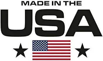 Made in the USA logo featuring American flag and stars, emphasizing national pride and quality.