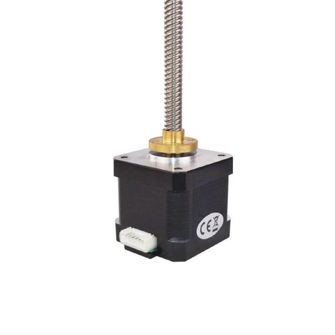 310mm Tr8x8 Lead Screw Nema 17 Integrated Linear Actuator Stepper Motor with External Brass Nut 1.5A 59oz-in for RepRap Prusa i3 3D Printers Z Axis CNC, front view