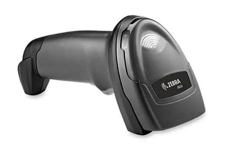 Front view of the DS2208 Series Corded Handheld Standard Range Imager Kit With Stand And Shielded USB Cable For Retail Use Fast 1D And 2D Barcode Scanning On Mobile And Paper Labels showing the scanner head.