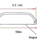 Diagram of Montrose Collection Chrome Traditional Cabinet And Drawer Pull Handle Center To Center 90 mm, 100 mm length, 30 mm width, 18 mm projection.