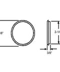 Technical drawing of Easy Snap In Closet Door Finger Pull showing dimensions for 2-1/8 inch hole compatibility, side view included.