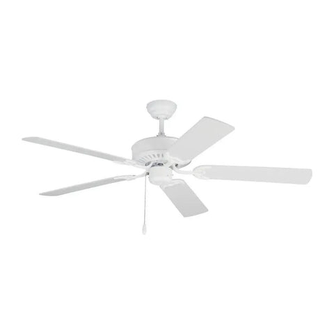 Haven 52 Inch Ceiling Fan With 5 MDF Blades In Matte White 3 Speed Pull Chain Reversible Motor For Year Round Comfort