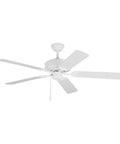 Haven 52 Inch Ceiling Fan With 5 MDF Blades In Matte White 3 Speed Pull Chain Reversible Motor For Year Round Comfort