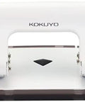 Two Hole Desk Punch For Documents With 17 Sheets Capacity Handy Rakuake Type Adjustable Guide Bar Ergonomic Palm Size Grip White Finish