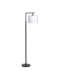 LED Floor Lamp With Stepless Dimming And Four Color Temperature Modes, Modern Black Standing Lamp With White Shade