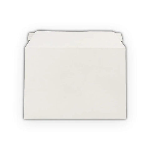 Front view of Rigid 6.5 By 4.5 Inch Photo Mailers White Cardboard Stay Flats With Peel And Stick Adhesive 250 GSM Self Sealing