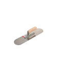 Blue Tempered Steel Pool Trowel With Hardwood Handle 14 In By 4 In Aluminum Mount Short Shank Flex For Radius Edging Stainless Rivets
