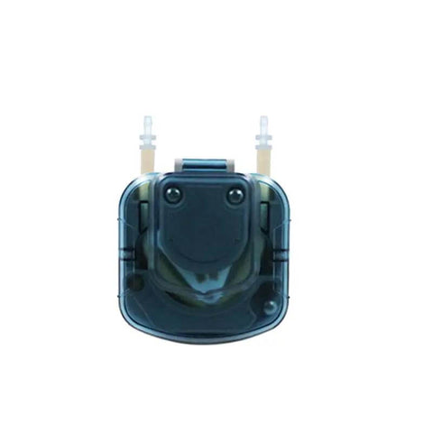 Front view of 1250 Milliliters Per Minute Peristaltic Pump With Flip Top Head For Coffee And Syrup Transfer 12V Or 24V DC Compact Blue