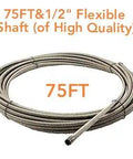 Smooth Operator 75 Foot Electric Drain Cleaner Machine Featuring Auto Feed Sewer Snake Auger and Heavy Duty Steel Drum Cable for No Sweat Plumbing Cleanup, 75ft flexible steel shaft.
