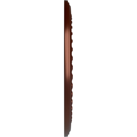 Side view of Antique Copper Ceiling Medallion For Cole Canopies Up To 9 And 1 Eighth Inches, Twenty Five And Three Eighths Inch Outer Diameter