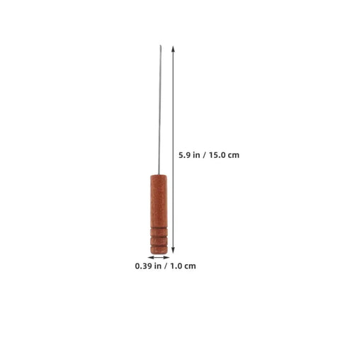 Stainless Steel Baiting Needle Tool With Nonslip Wood Handle For Threading Worms And Hooks Keeps Your Hands Safe And Goes Handy For Outdoor Carp And Lake Fishing Rig Work, 5.9 in