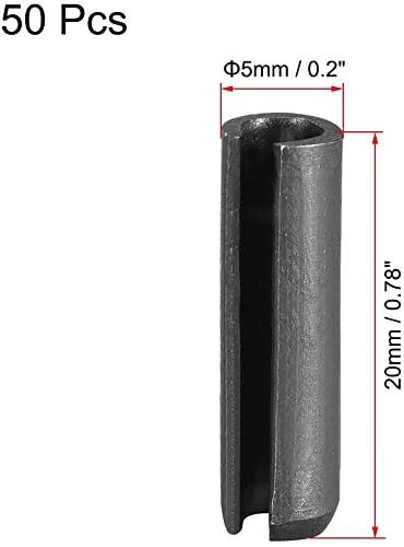 Slotted Spring Pins Set 5mm By 20mm Smooth Finish 65Mn Steel Assortment Kit 50 Pieces for small machine projects