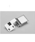 Sturdy zinc alloy glass door hinge single unit for cabinets and closets, part of 2 pack set for easy installation, deformation resistant.