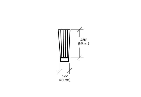 Diagram of 0.312 Inch Adjustable Astragal Replacement Pile Weatherstrip, showing dimensions 0.125 in width and 0.375 in height.