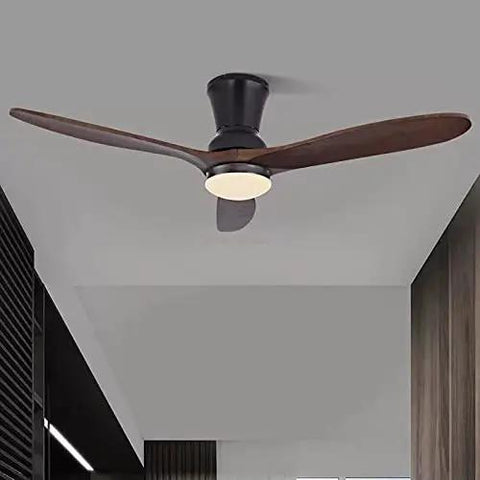 The Real Deal Industrial Wooden Ceiling Fan With Integrated Lights In A Stunning Silver Finish Brings Rustic Charm And Smooth Airflow To Your Kitchen Or Living Space With Style, featuring a modern design with wood blades.