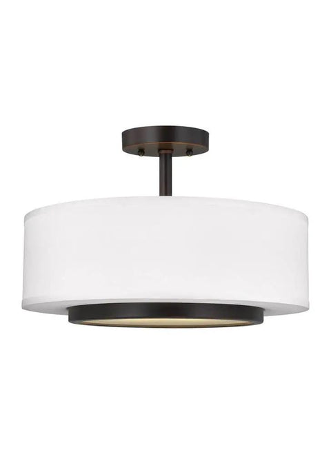 Nance Two Light Semi Flush Convertible Pendant Light Fixture In Brushed Nickel Finish