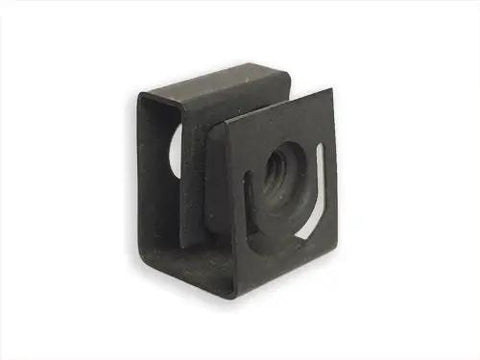 Professional Grade Straight Up American Made 12 24 Slide On Cage Nuts And Pilot Point Rack Screws With Washers 25 Pack Black Oxide hardened steel cage nut