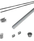 72-Inch Linear Drain Rough-In Kit With PVC Insert And Channel Trim For S-Ag 38 And S-Dg 38 Series parts including channel and accessories.