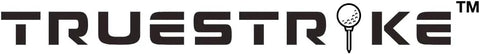 TrueStrike logo with golf ball and tee design, text in black