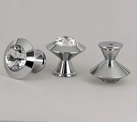 Sparkling 32Mm Crystal Glass Cabinet Pulls Top Shelf Drawer Knobs With Rhinestone Details showing three styles with chrome finish.